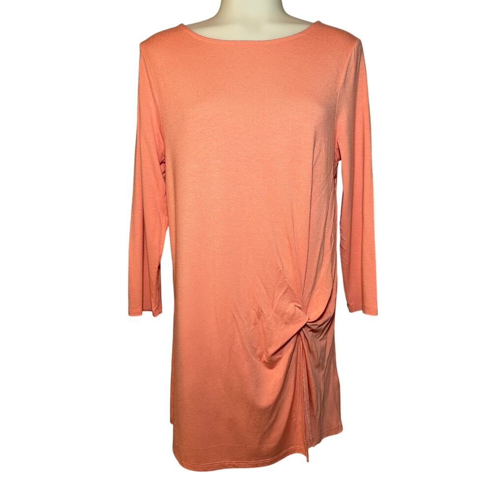 Cupio 3/4 Sleeve Twist Front Tunic Women’s Top Size Small Viscose Spandex